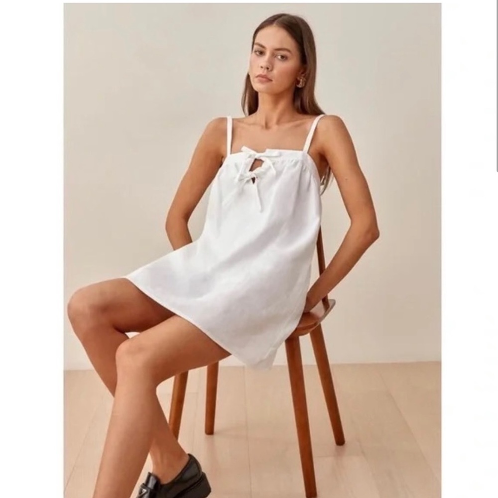 Reformation white linen dress